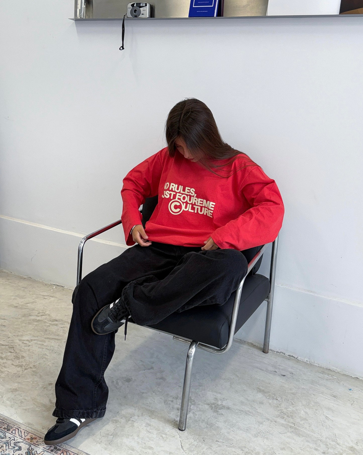 NO RULES CORAL RED LONGSLEEVE