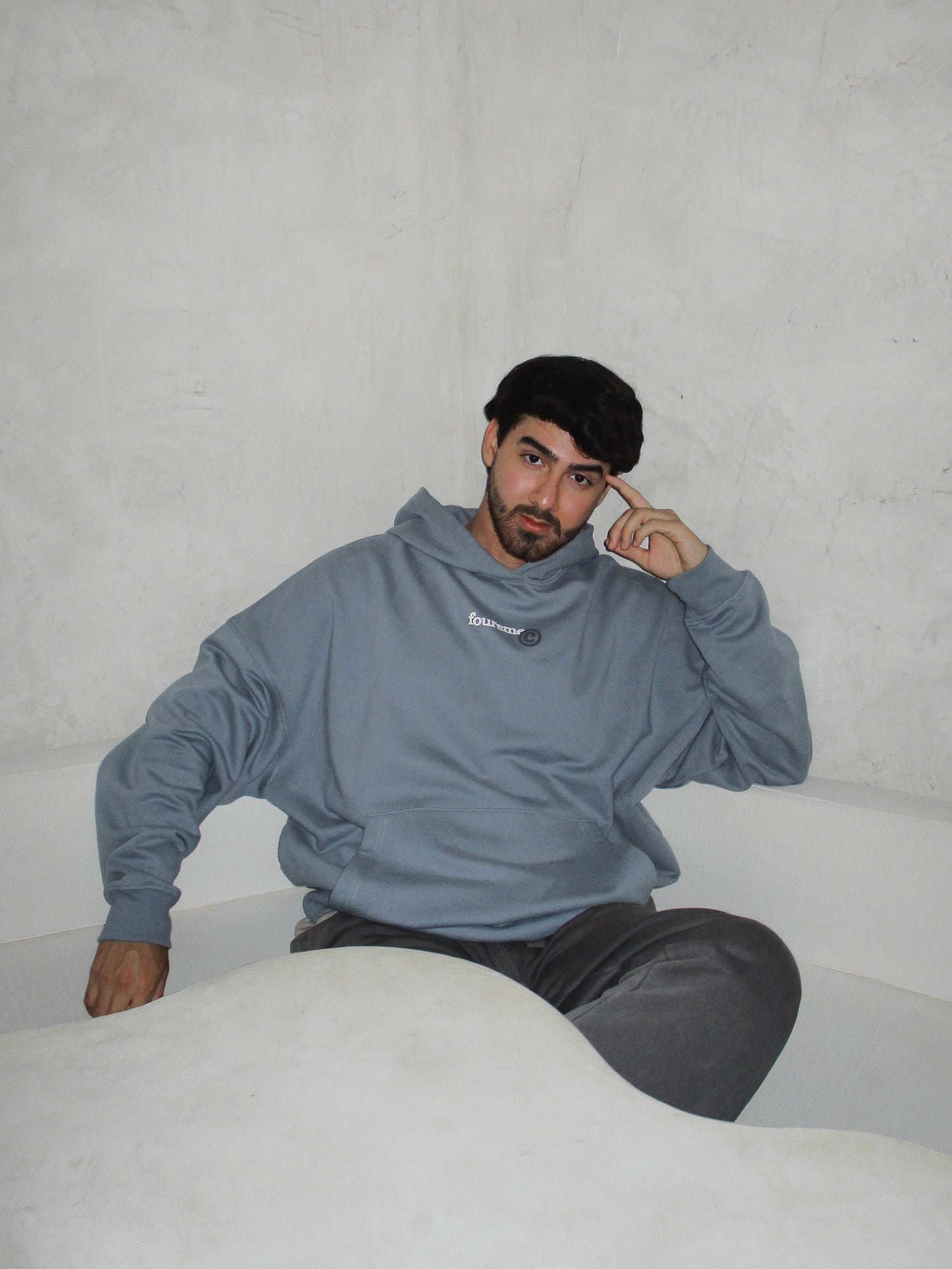 COOL SILVER BLUE HOODIE