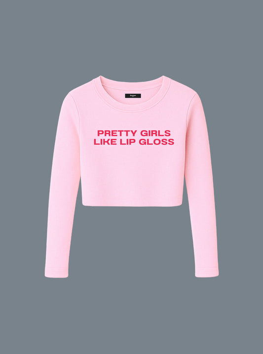 LIP GLOSS PINK LONG SLEEVE BABY TEE