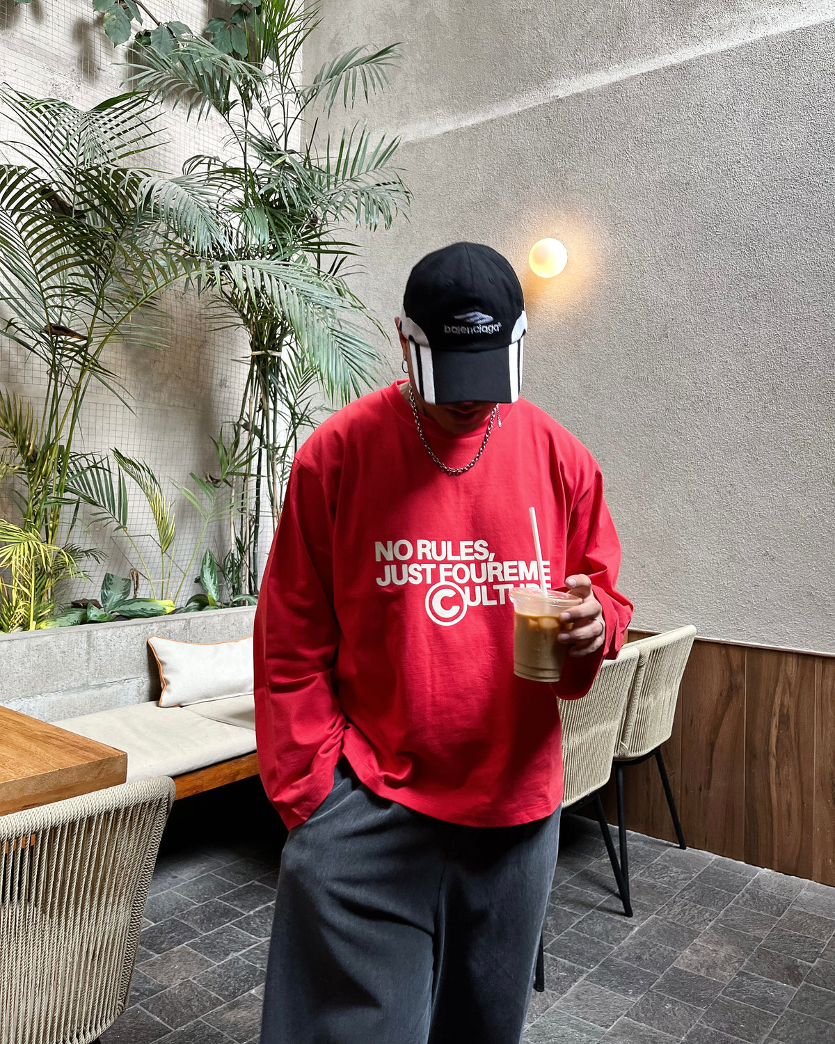 NO RULES CORAL RED LONGSLEEVE