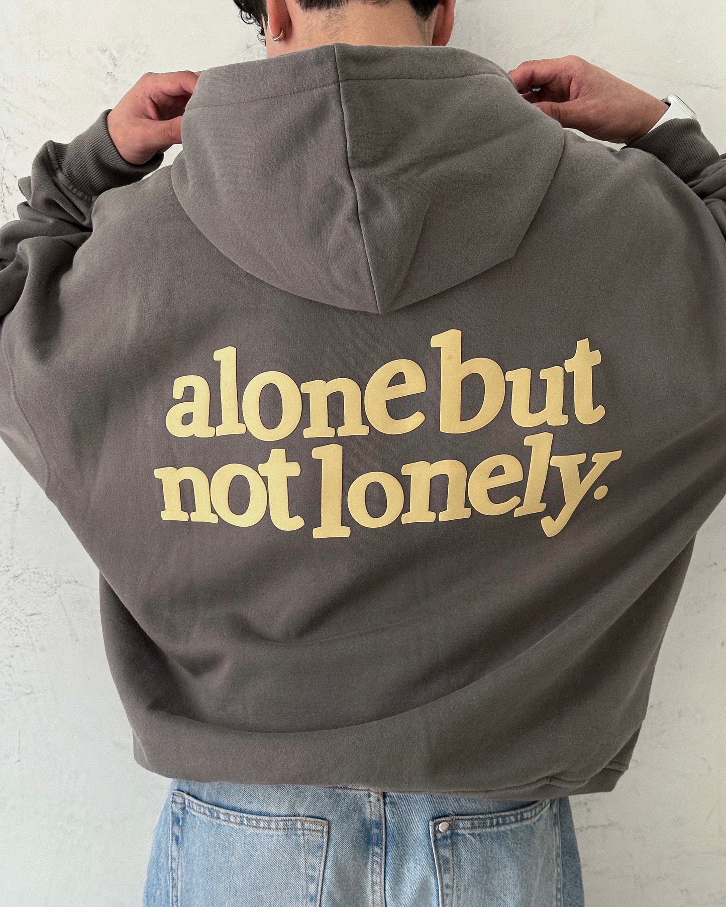 NOT LONELY TAUPE HOODIE