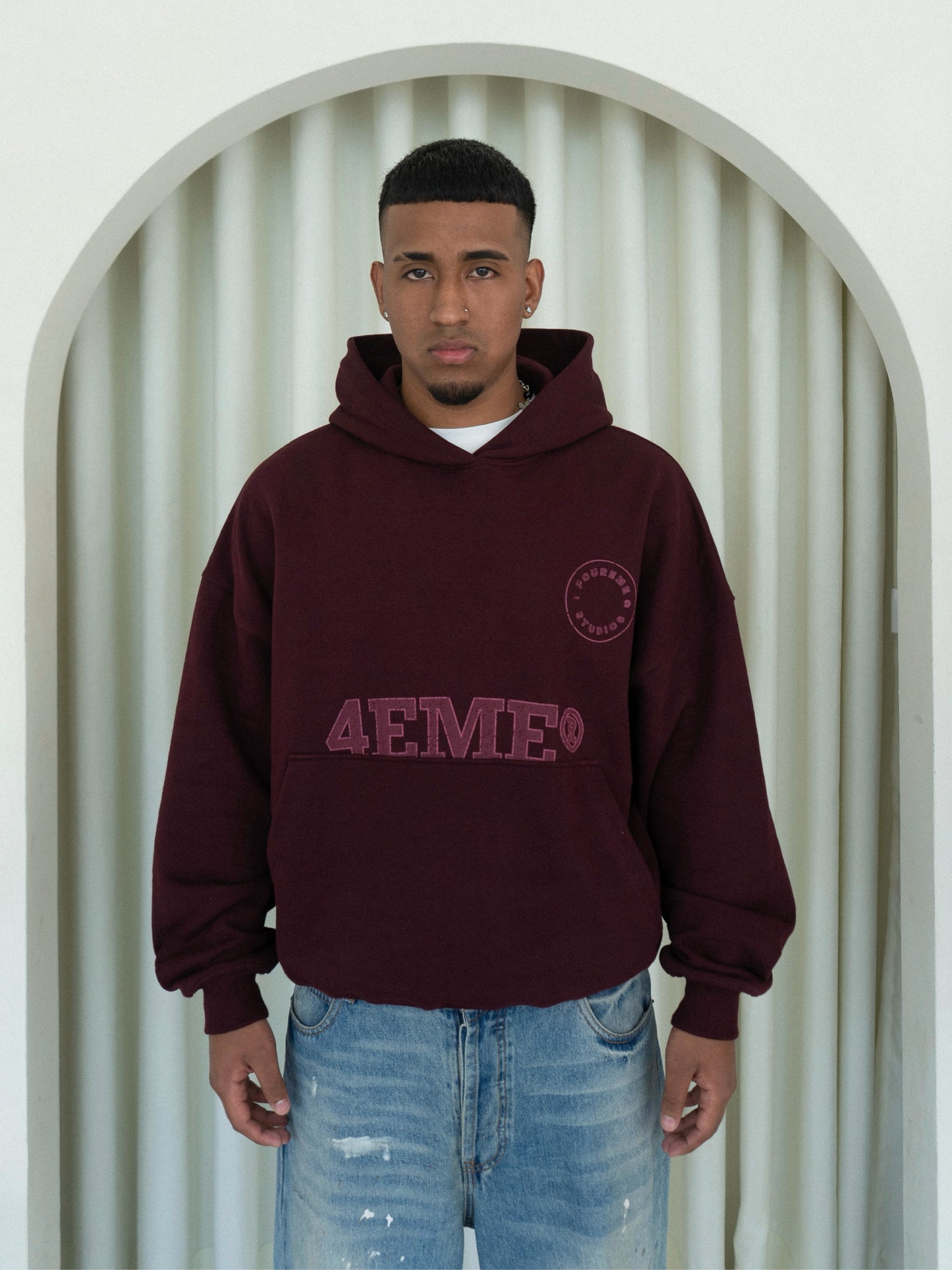 NOT MY FIRST TRY BURGUNDY HOODIE