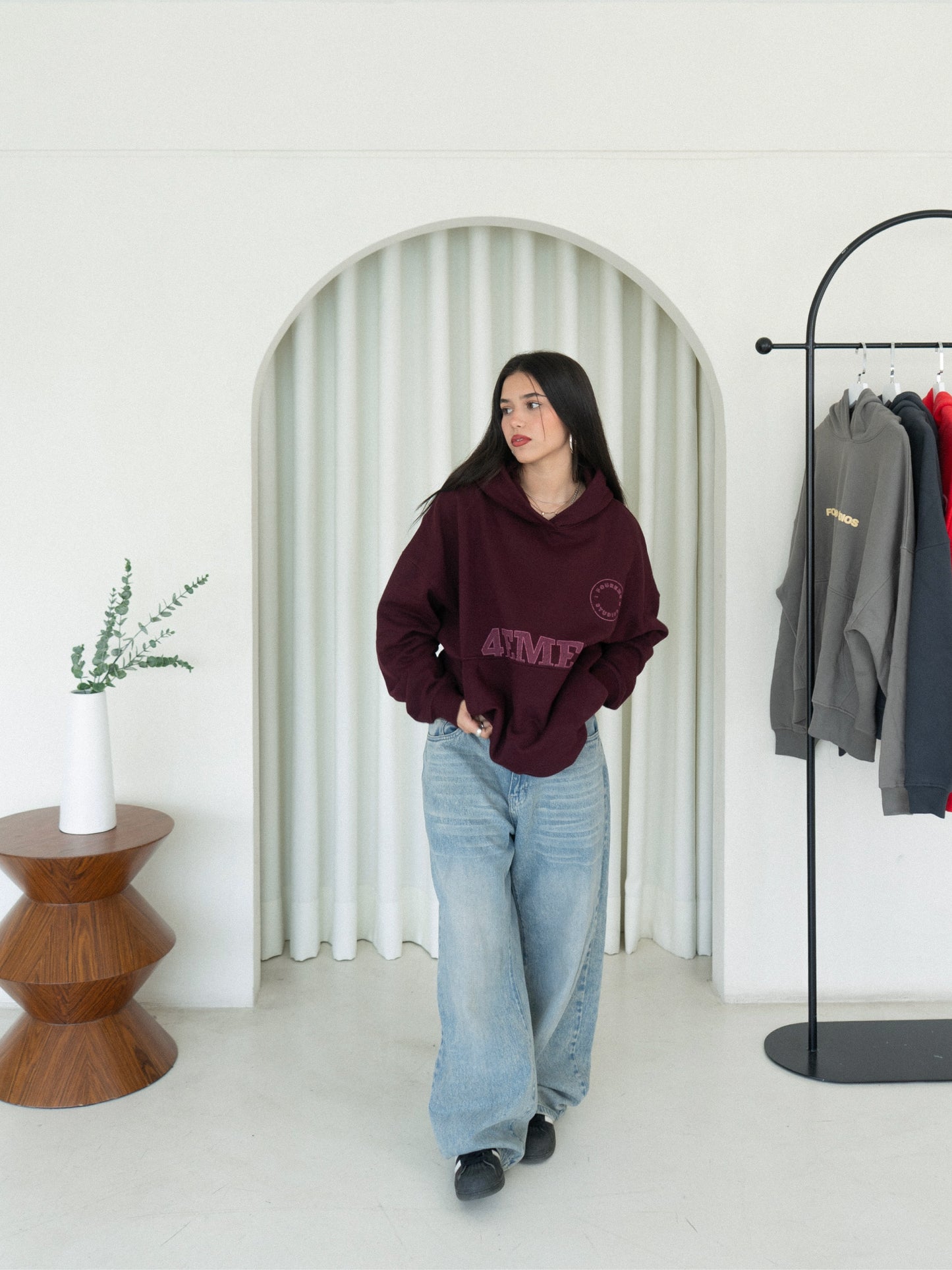 NOT MY FIRST TRY BURGUNDY HOODIE