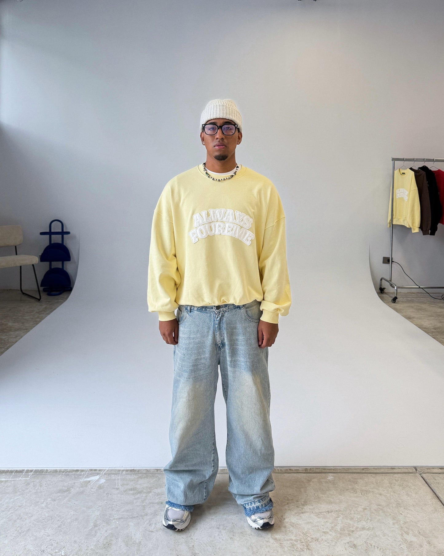 ALWAYS FOUREME BABY YELLOW CREWNECK