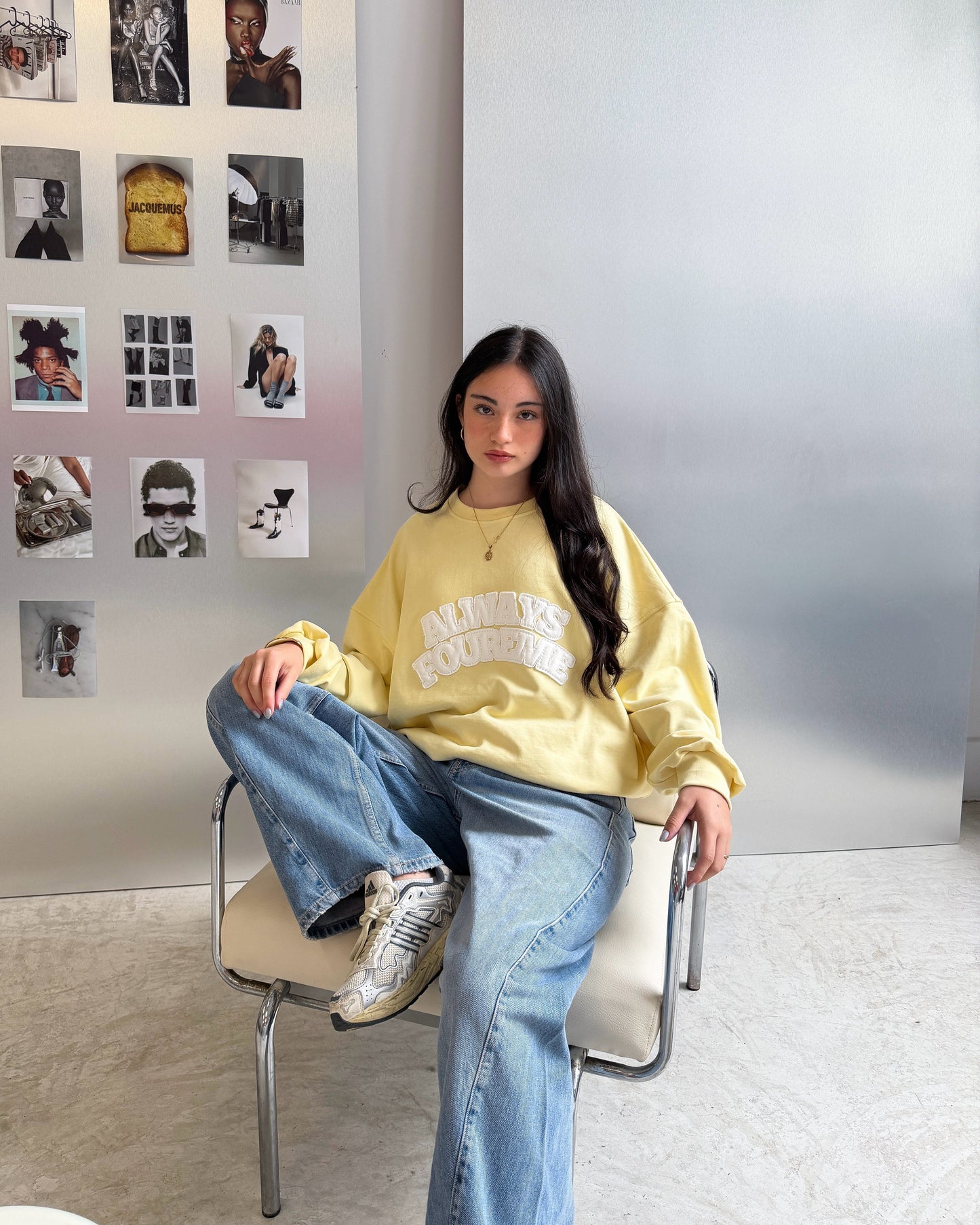ALWAYS FOUREME BABY YELLOW CREWNECK