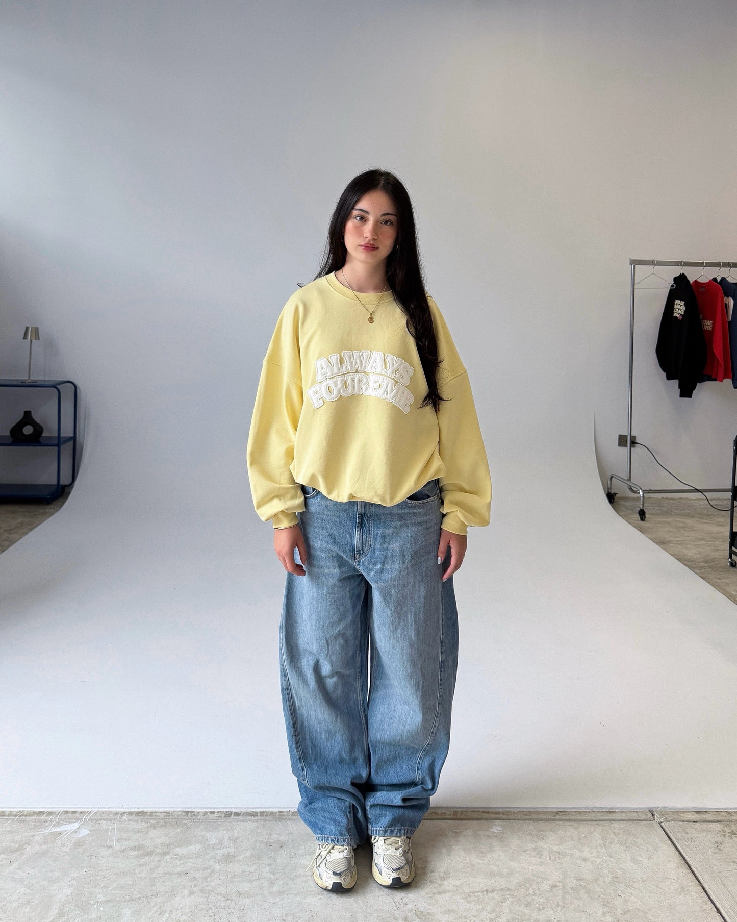 ALWAYS FOUREME BABY YELLOW CREWNECK