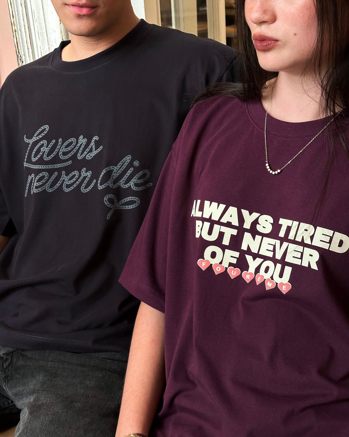 ALWAYS TIRED BURGUNDY TEE