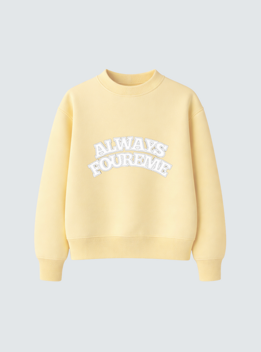 ALWAYS FOUREME BABY YELLOW CREWNECK