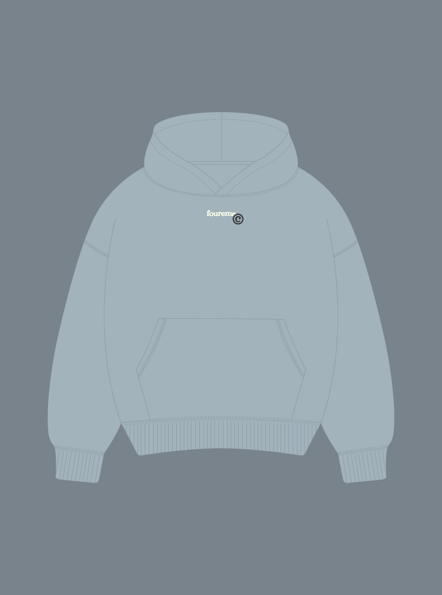 COOL SILVER BLUE HOODIE