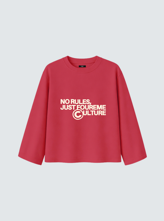NO RULES CORAL RED LONGSLEEVE